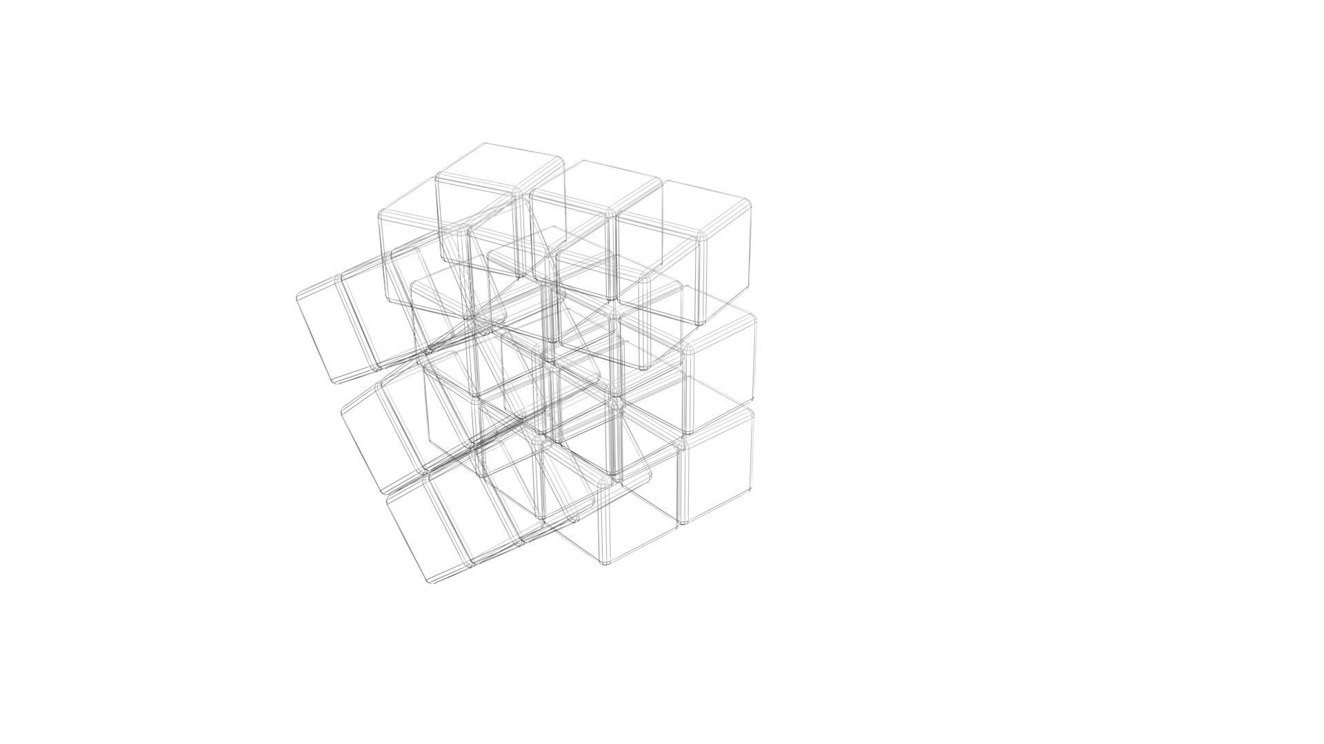 Rubiks Cube With Solving Animation 3D model_23
