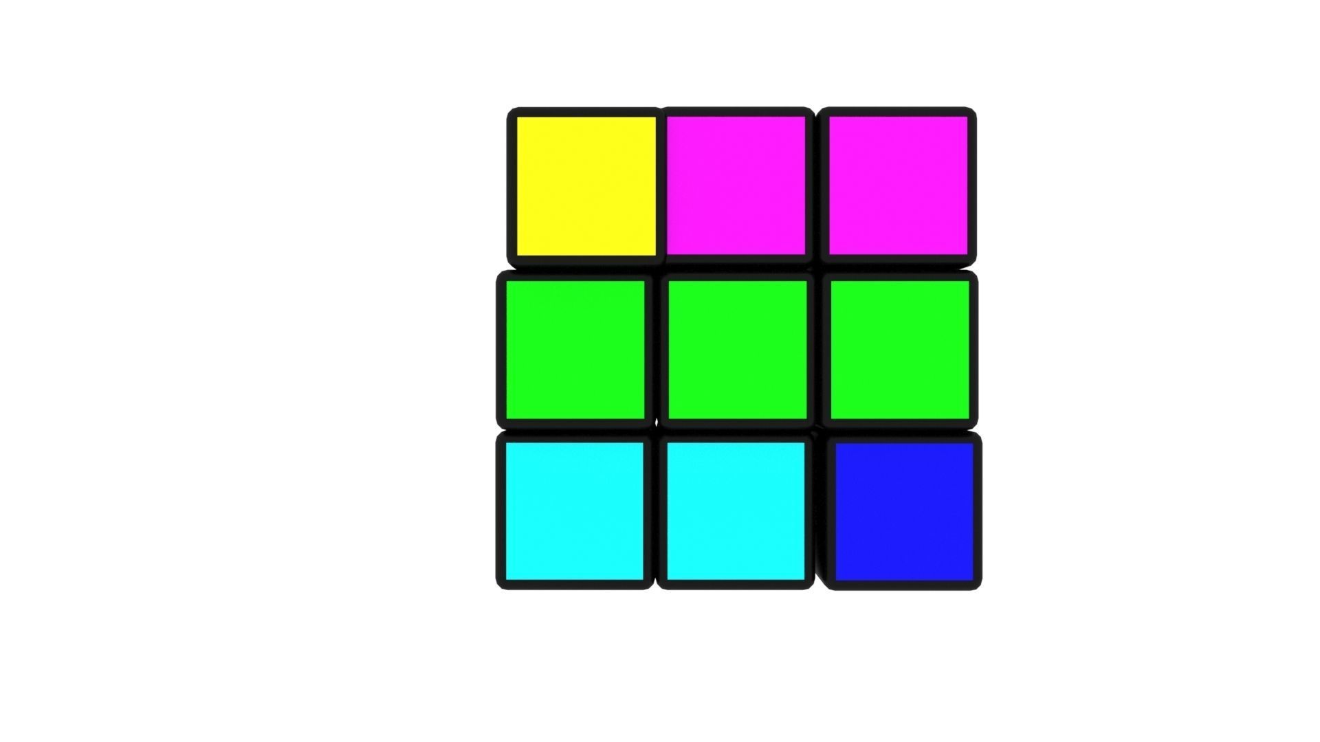 Rubiks Cube With Solving Animation 3D model_10