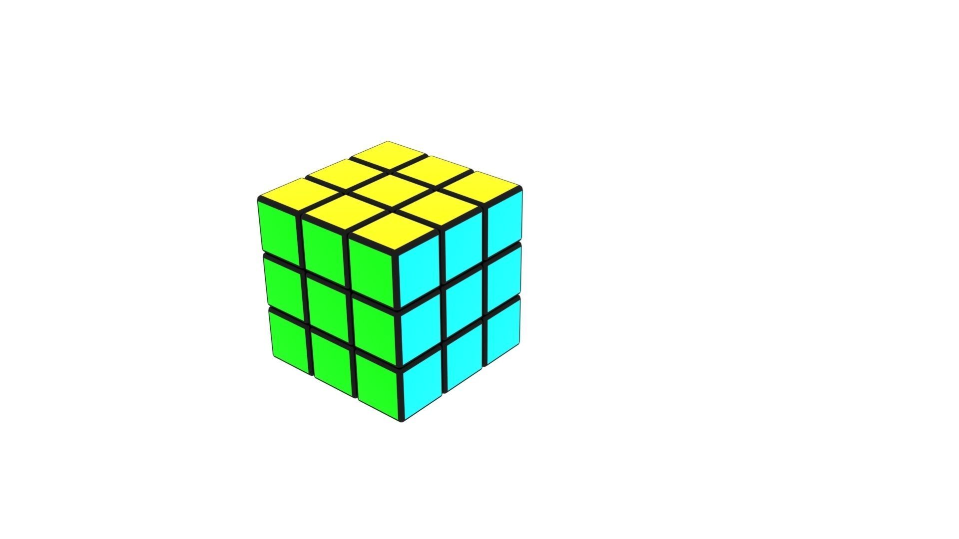 Rubiks Cube With Solving Animation 3D model_18