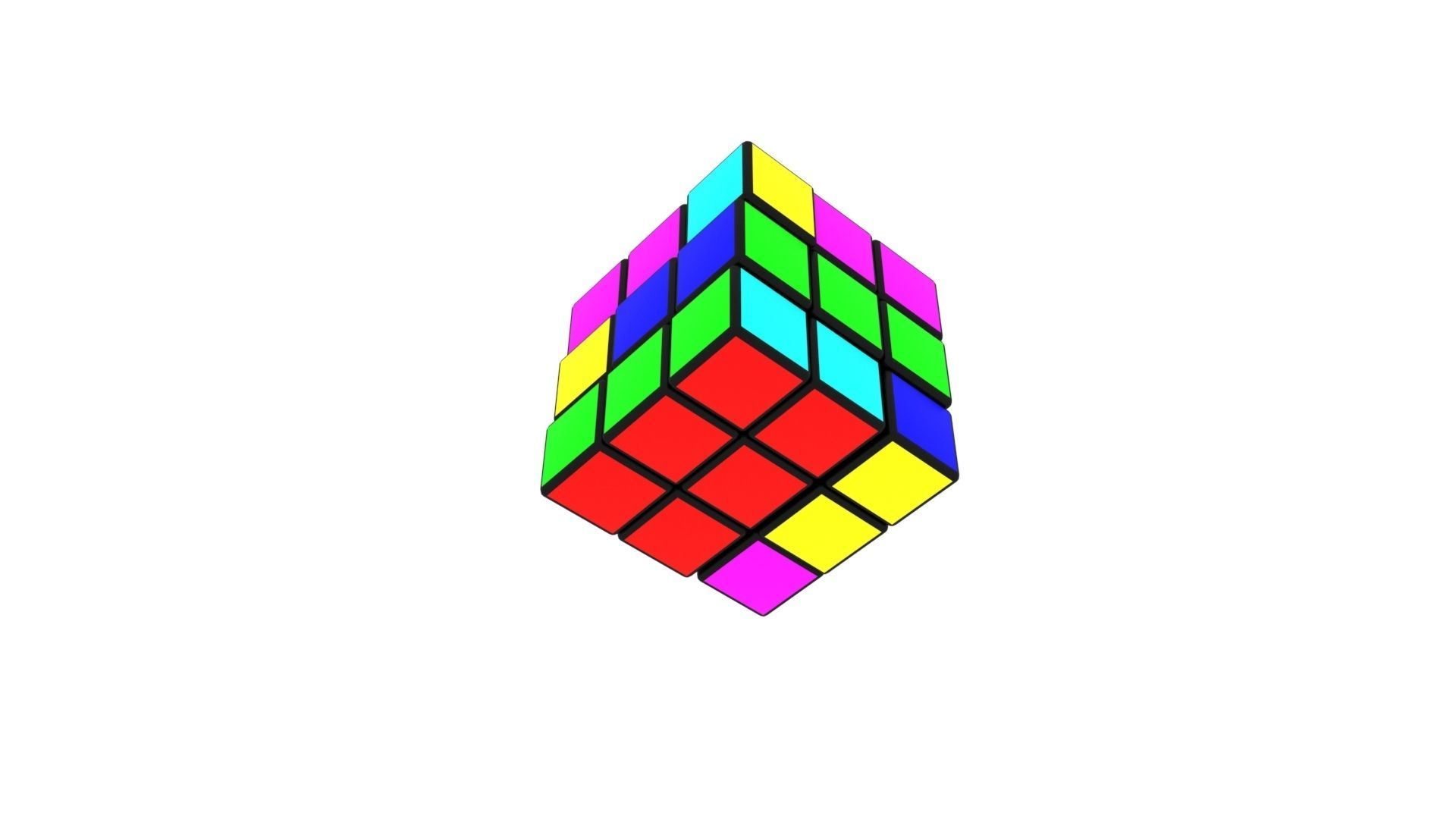 Rubiks Cube With Solving Animation 3D model_11