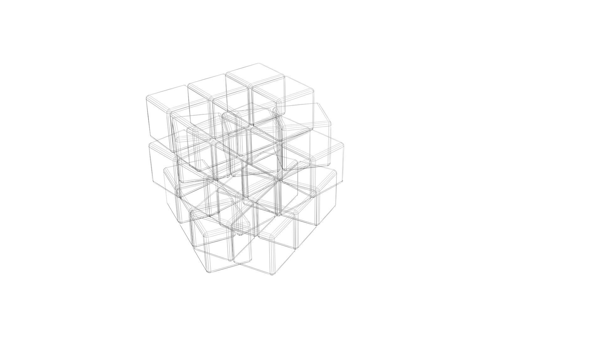 Rubiks Cube With Solving Animation 3D model_22