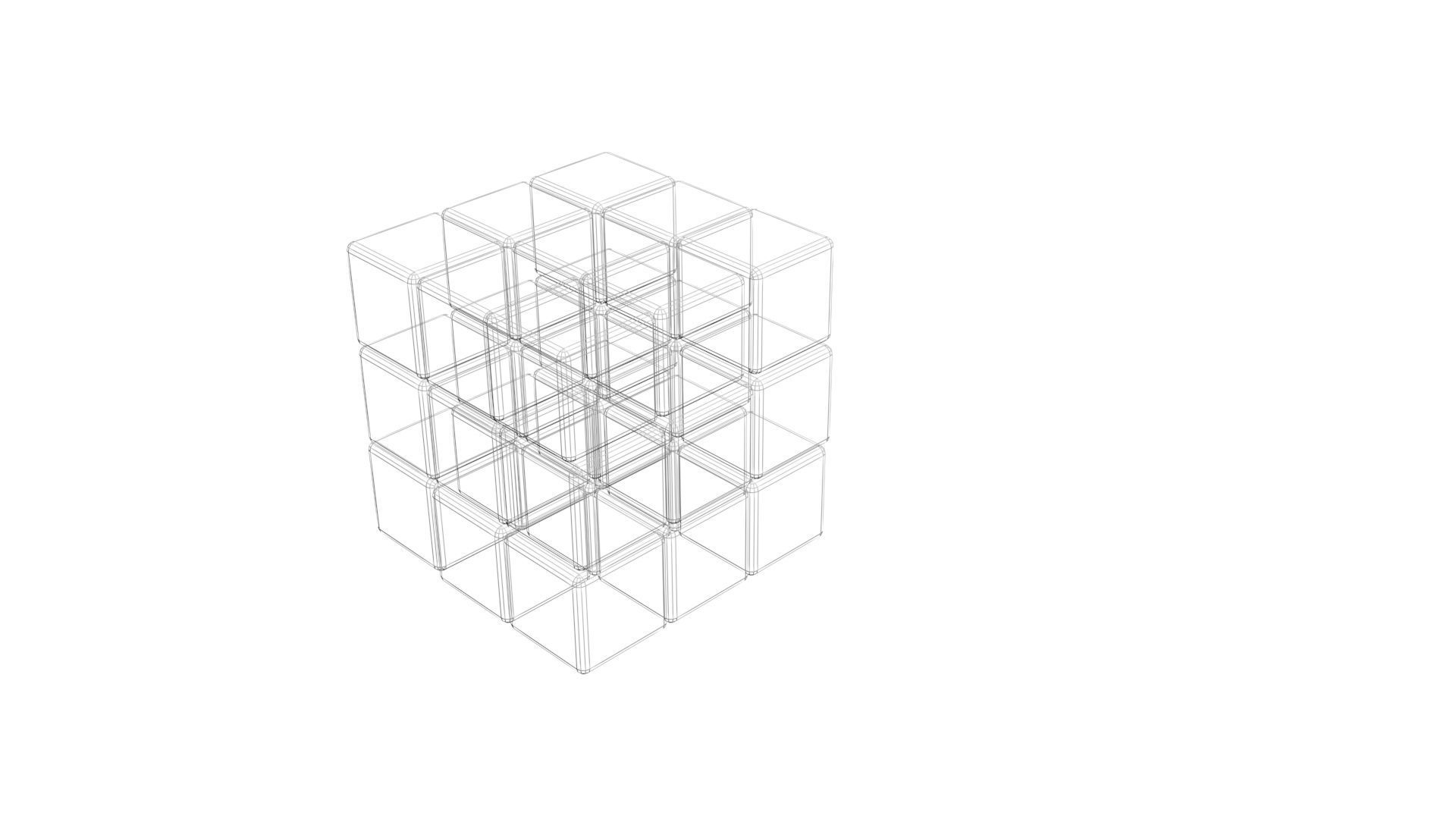 Rubiks Cube With Solving Animation 3D model_21