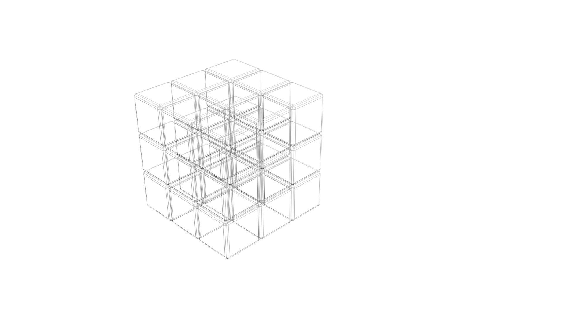 Rubiks Cube With Solving Animation 3D model_24