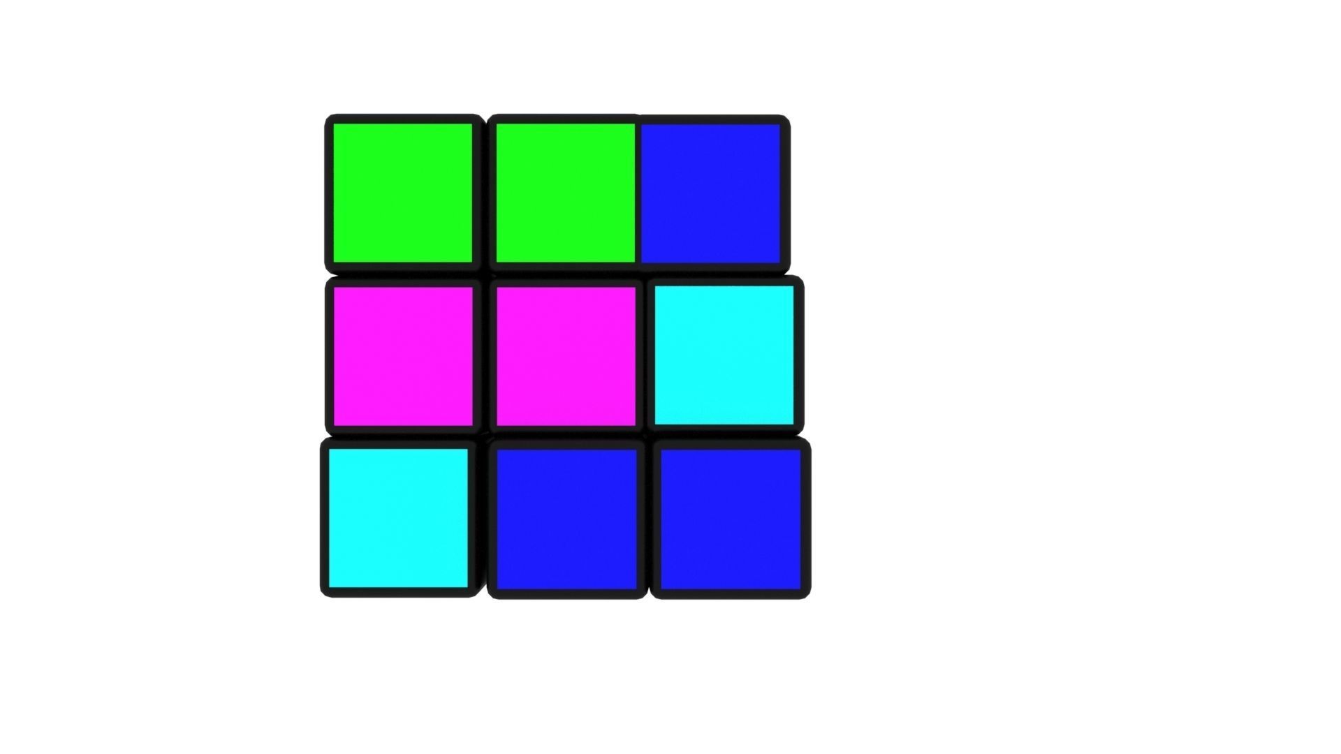 Rubiks Cube With Solving Animation 3D model_8