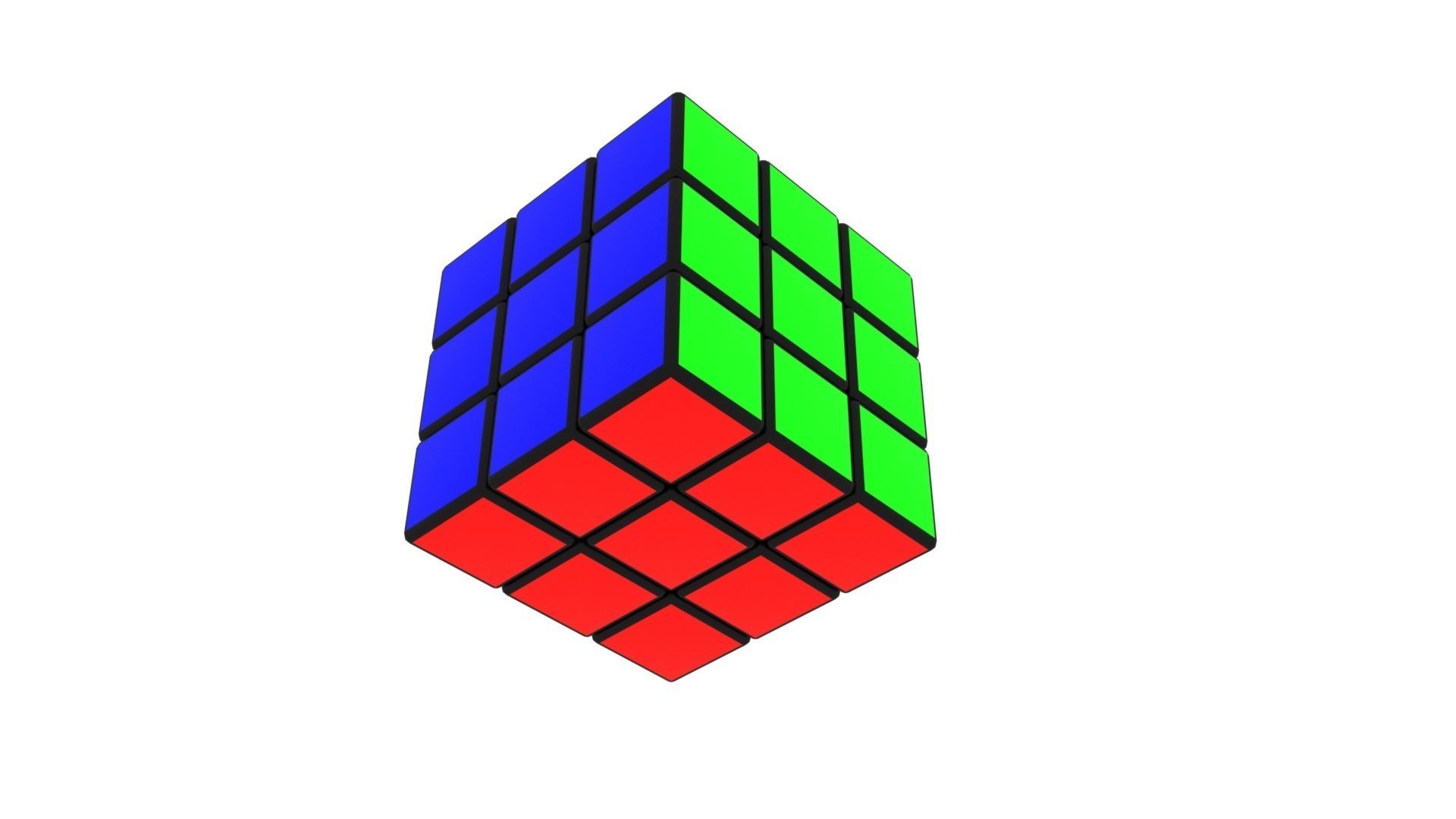 Rubiks Cube With Solving Animation 3D model_19