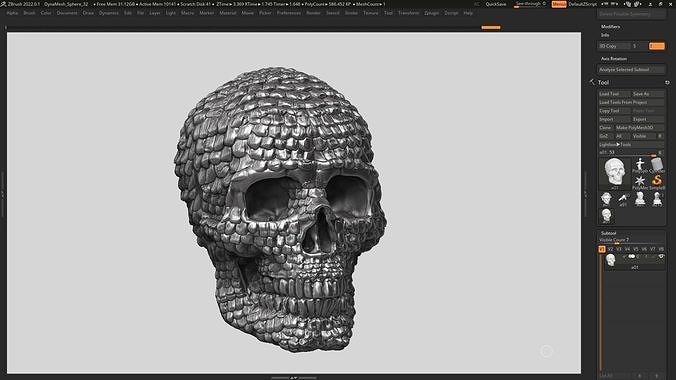 skull fish scale 3d print model 3D print model