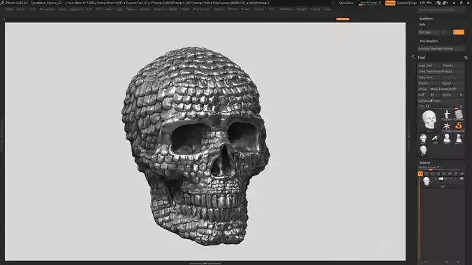 skull fish scale 3d print model 3D print model