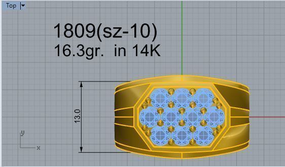 10- Stone Diamond ring 1809 3D print model 3D print model_4
