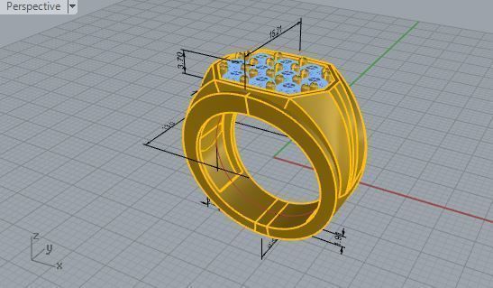 10- Stone Diamond ring 1809 3D print model 3D print model_7