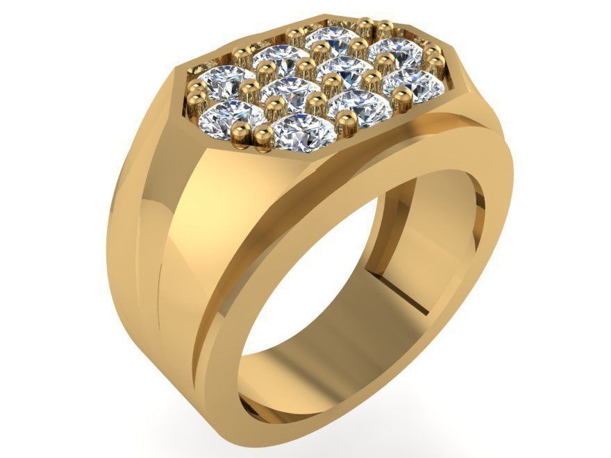 10- Stone Diamond ring 1809 3D print model 3D print model_1