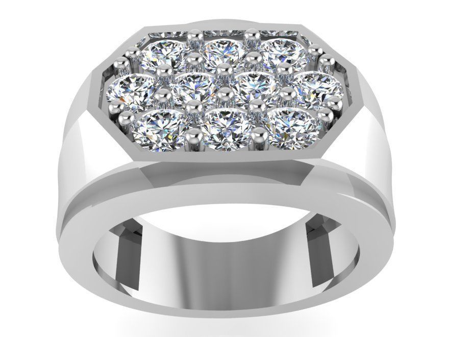 10- Stone Diamond ring 1809 3D print model 3D print model_2