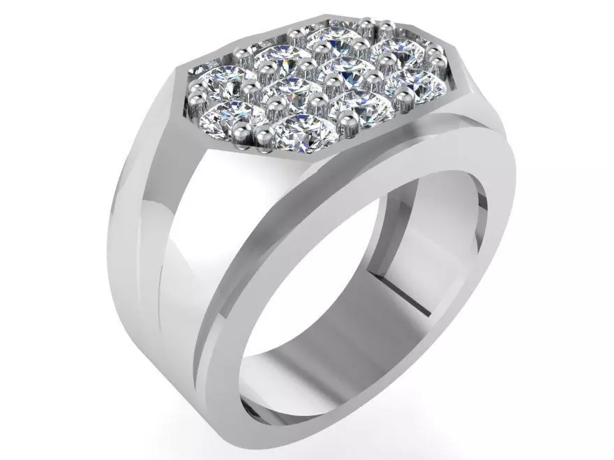 10- Stone Diamond ring 1809 3D print model 3D print model_0