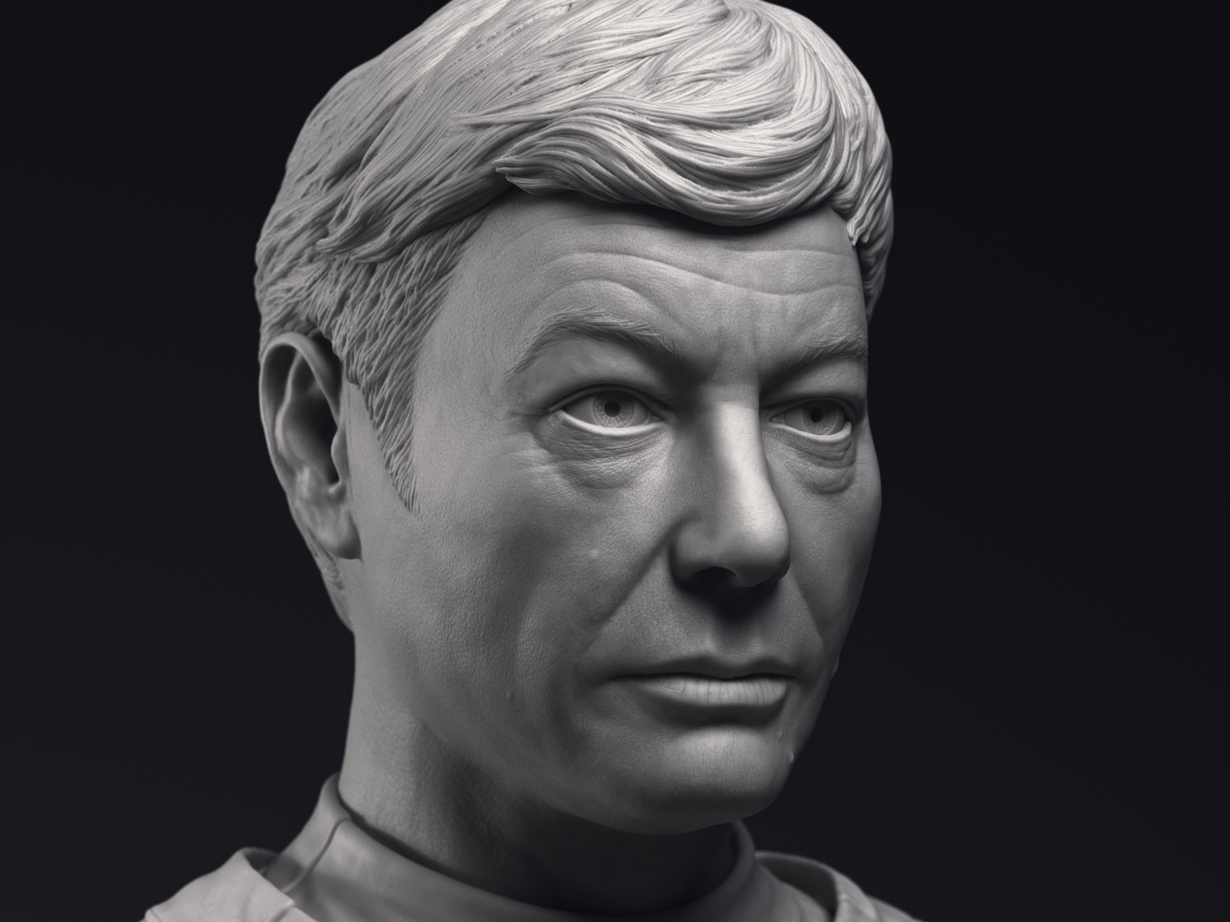 DeForest Kelley as Dr Leonard McCoy Bust Printable 3D Model 3D print model_4