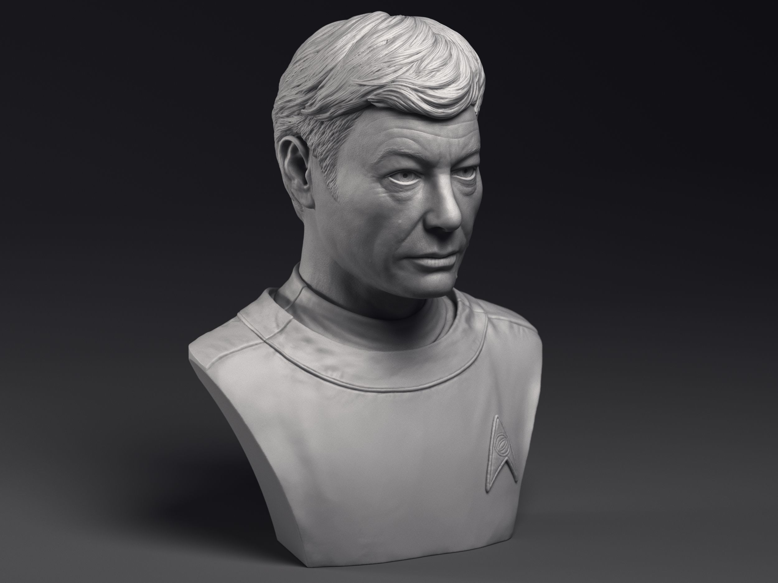DeForest Kelley as Dr Leonard McCoy Bust Printable 3D Model 3D print model_9