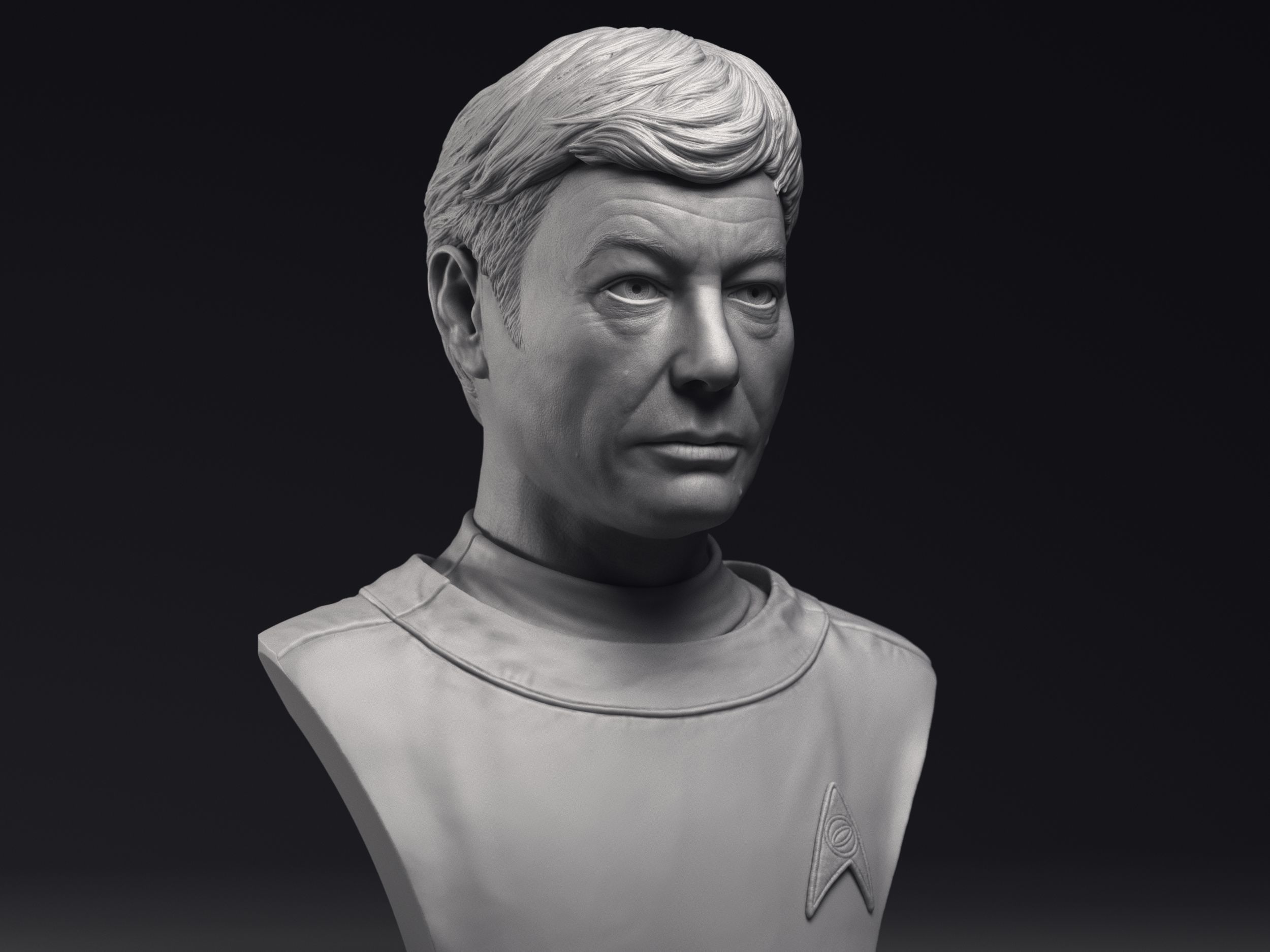 DeForest Kelley as Dr Leonard McCoy Bust Printable 3D Model 3D print model_6