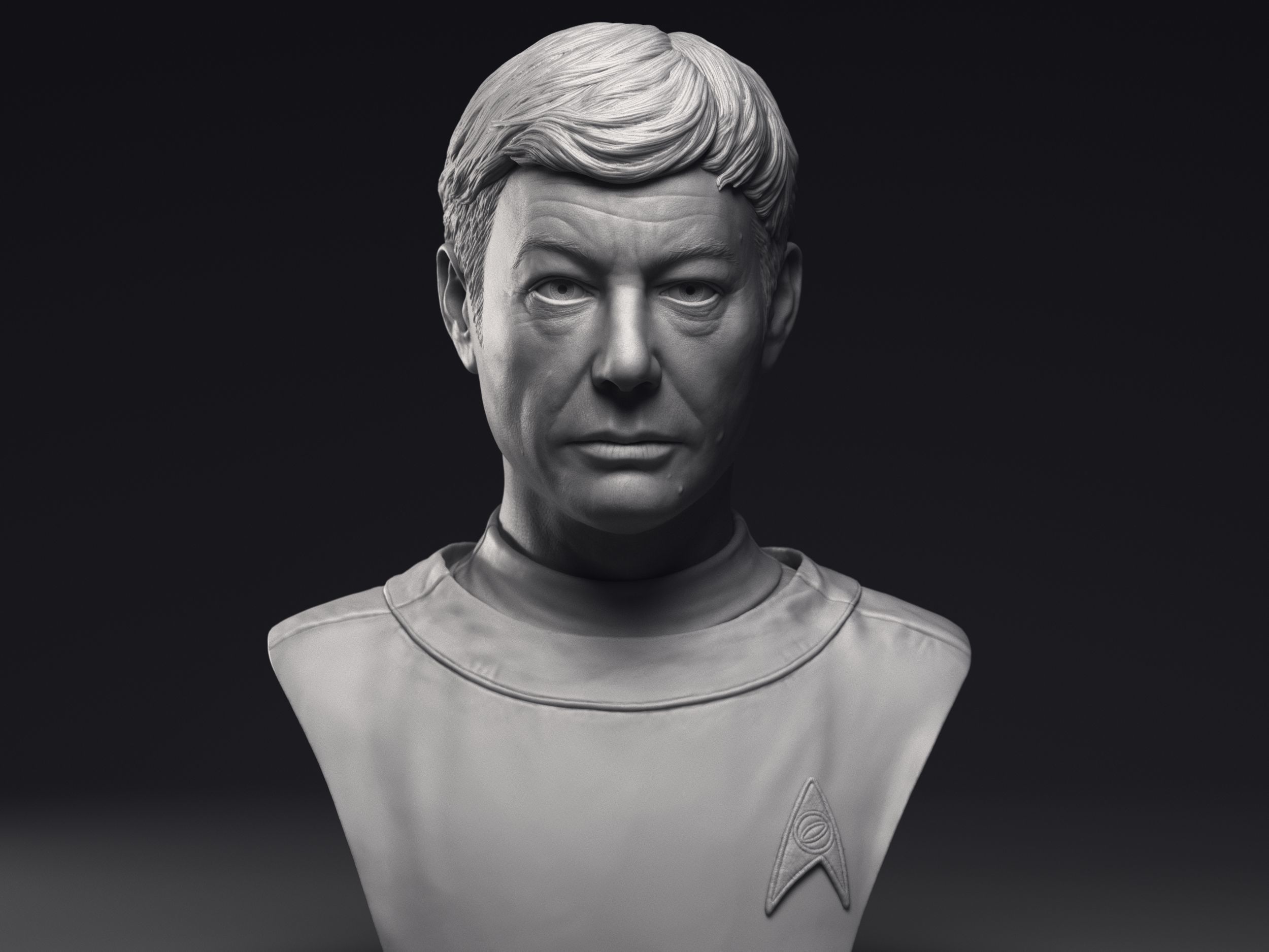DeForest Kelley as Dr Leonard McCoy Bust Printable 3D Model 3D print model_7