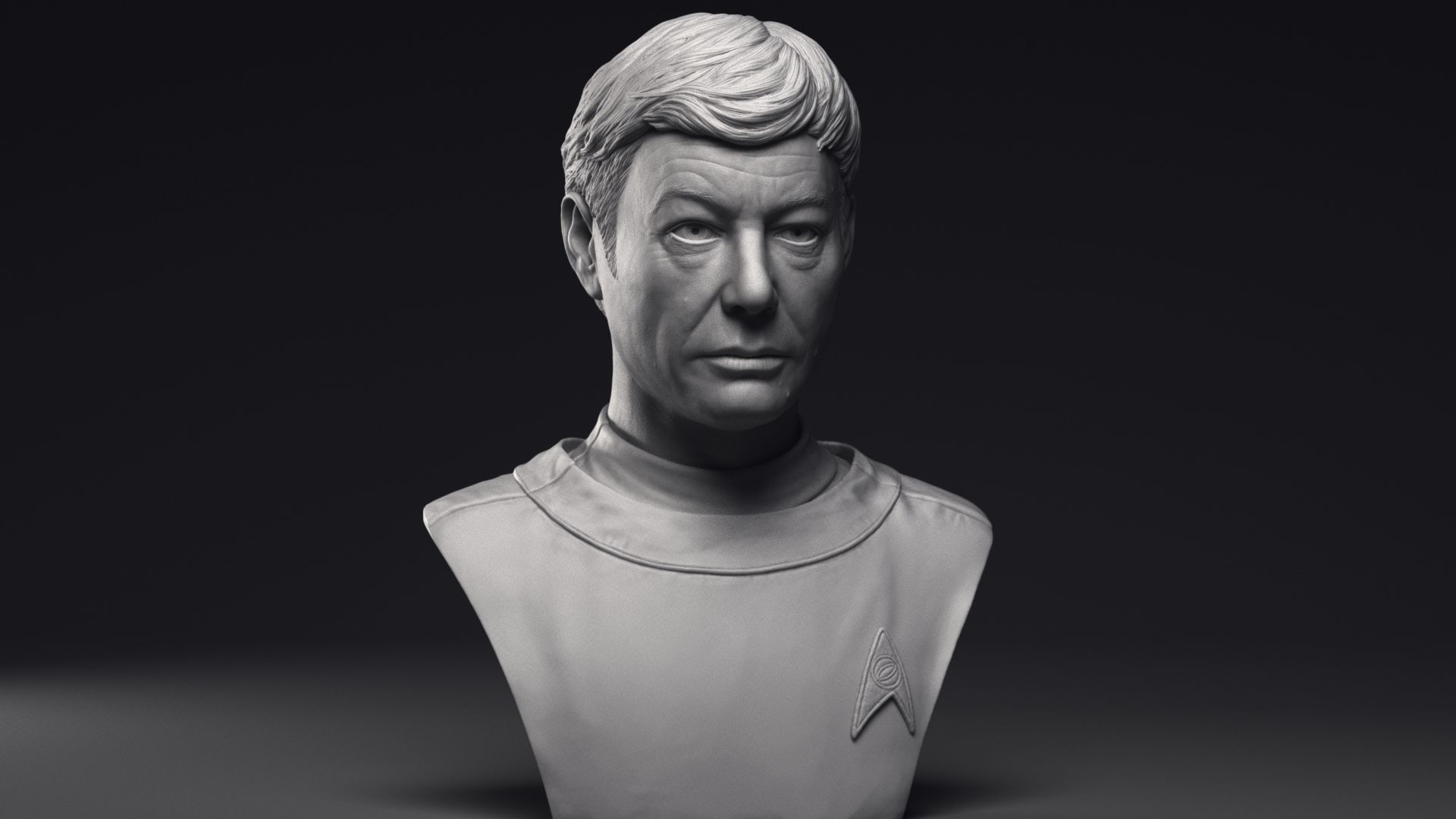 DeForest Kelley as Dr Leonard McCoy Bust Printable 3D Model 3D print model_28