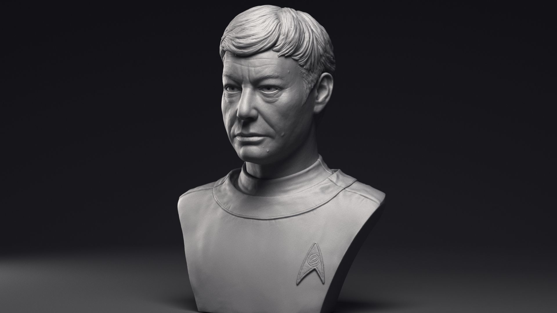 DeForest Kelley as Dr Leonard McCoy Bust Printable 3D Model 3D print model_15