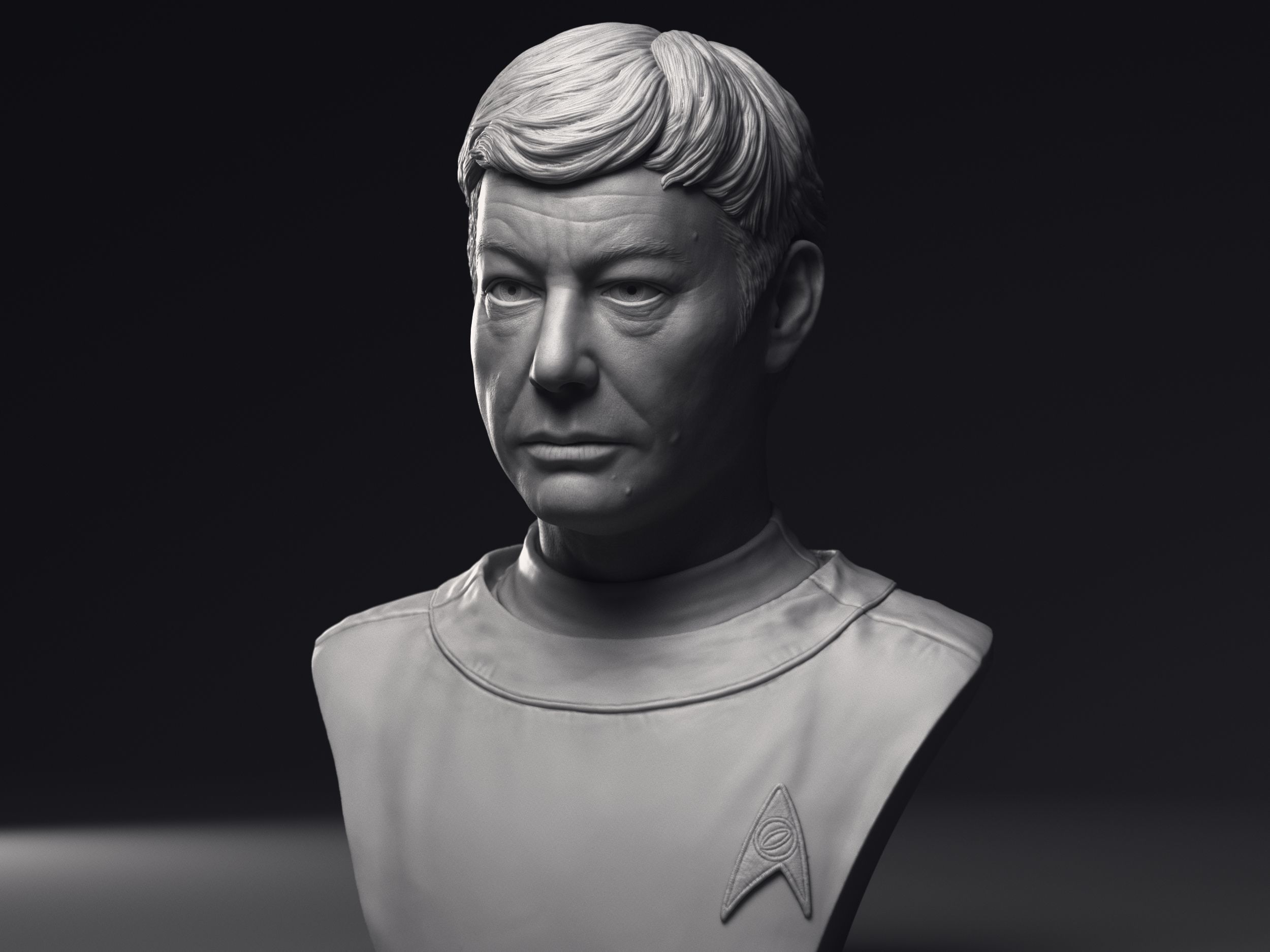 DeForest Kelley as Dr Leonard McCoy Bust Printable 3D Model 3D print model_8