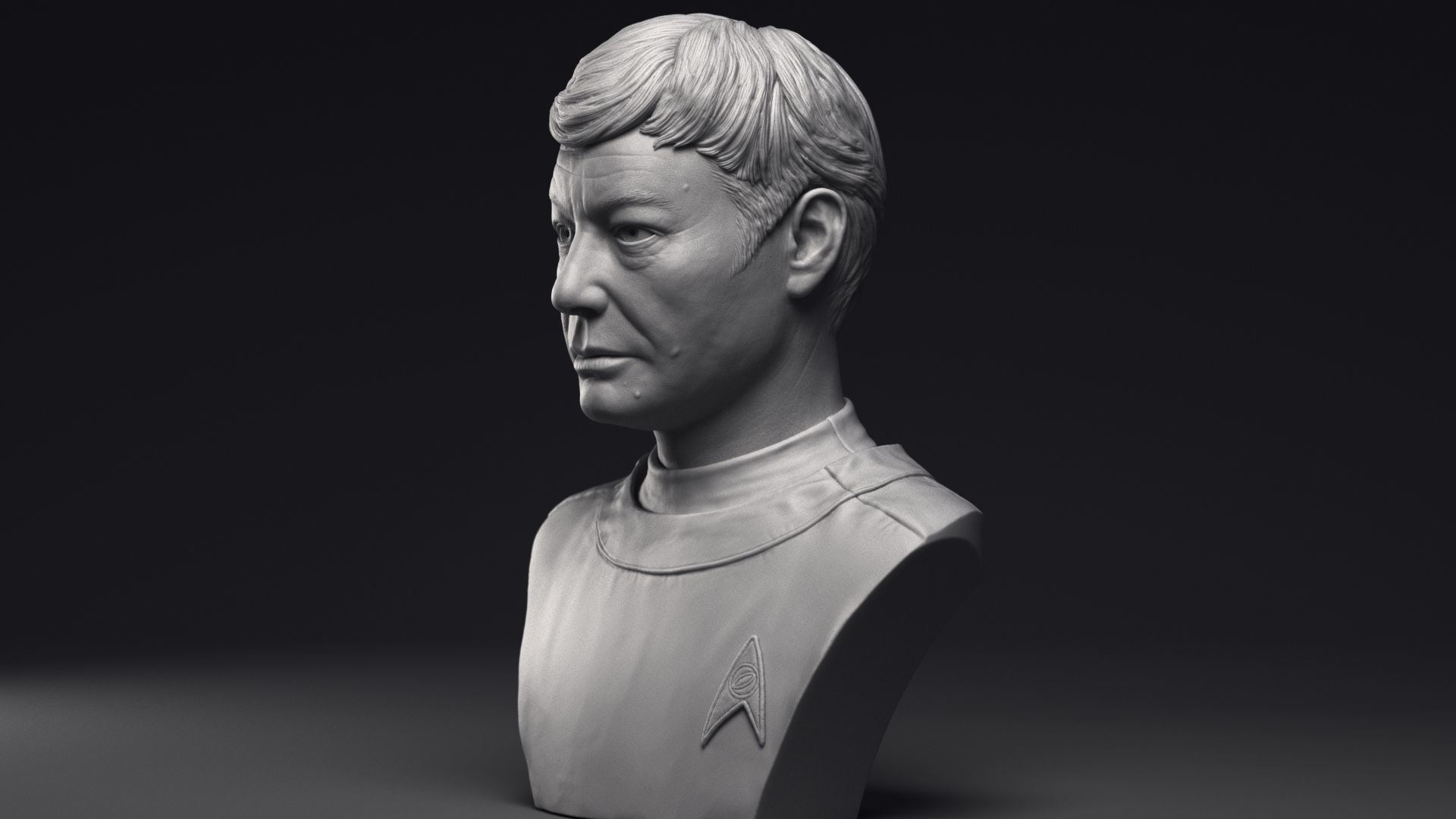 DeForest Kelley as Dr Leonard McCoy Bust Printable 3D Model 3D print model_16