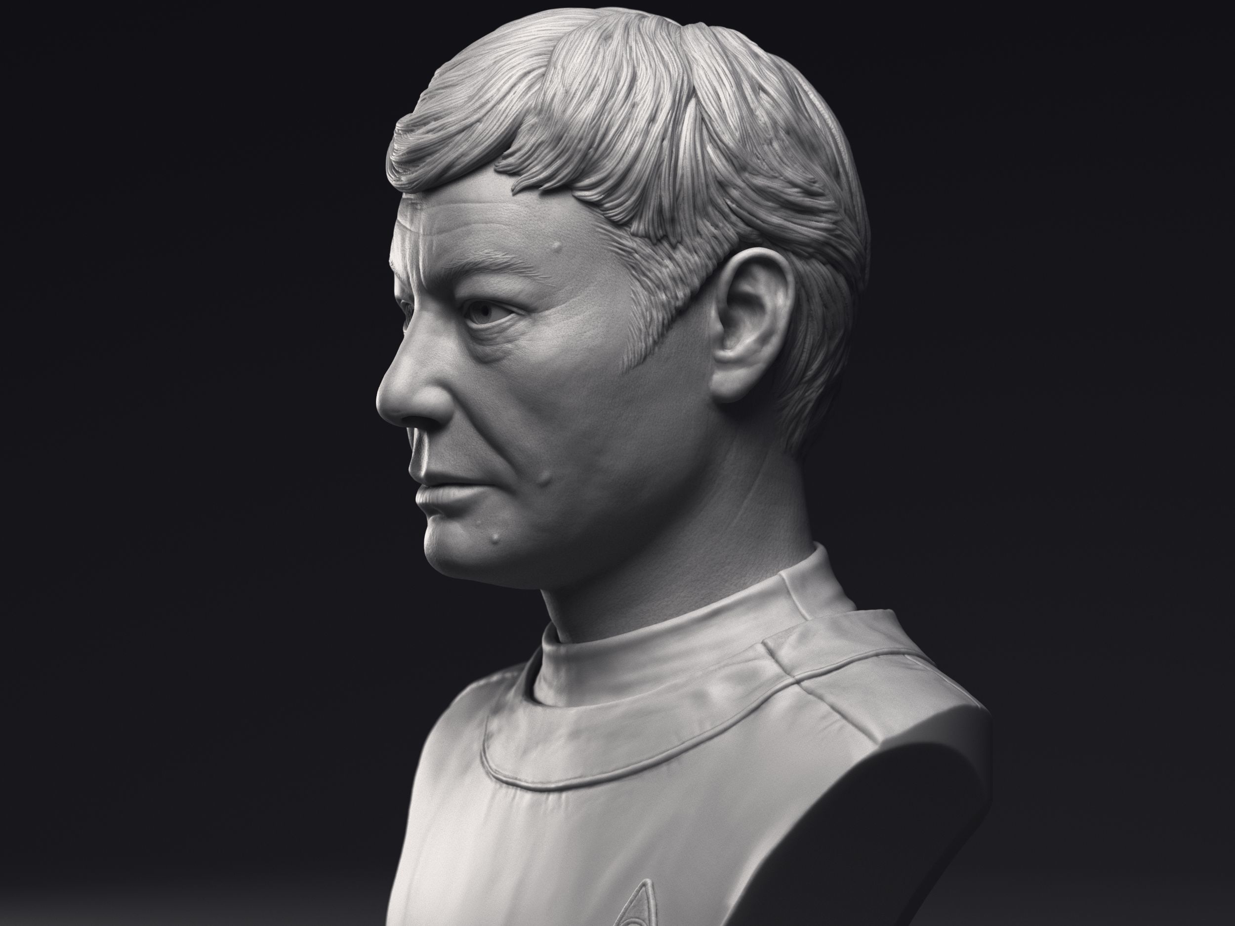 DeForest Kelley as Dr Leonard McCoy Bust Printable 3D Model 3D print model_10