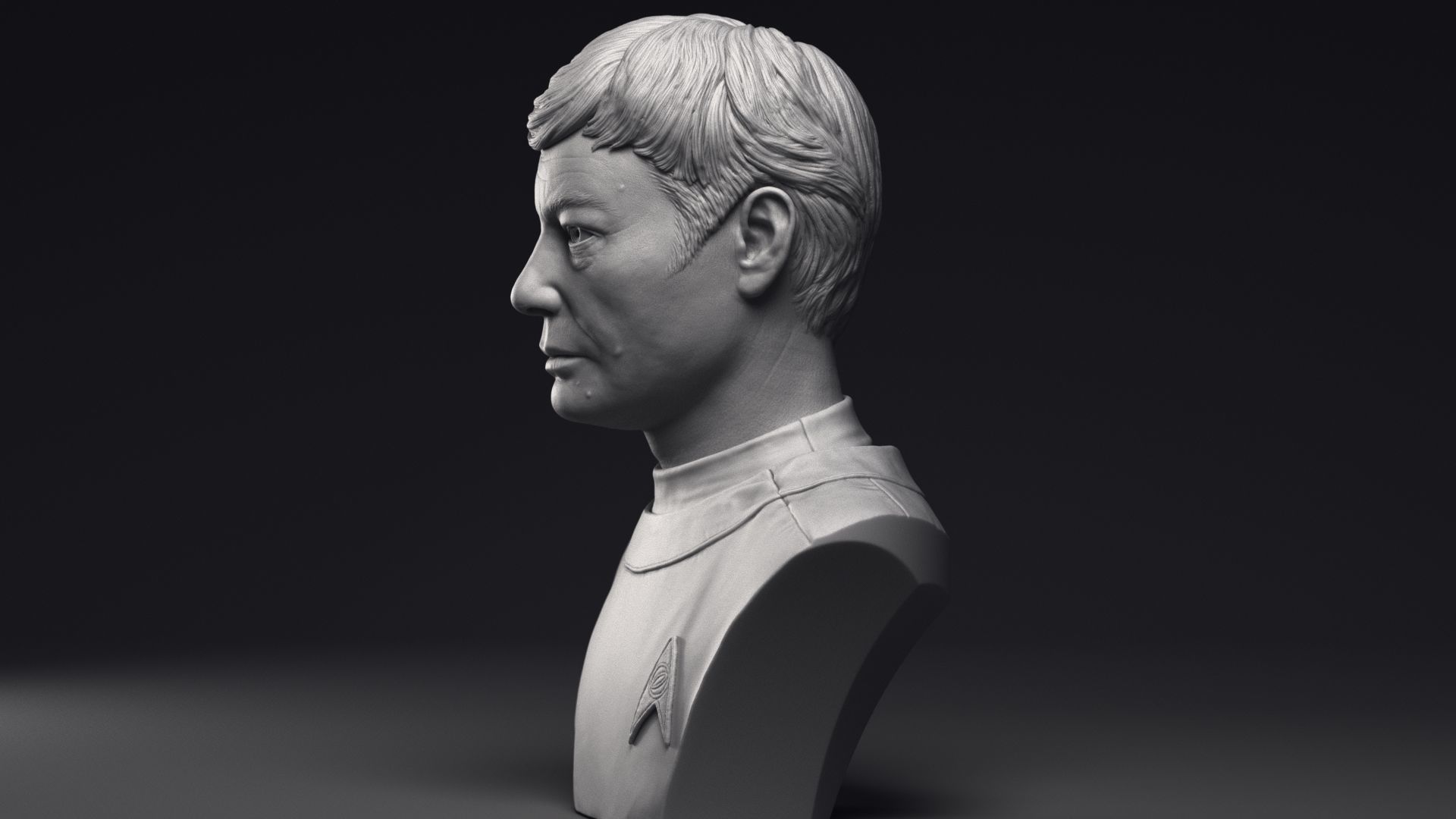 DeForest Kelley as Dr Leonard McCoy Bust Printable 3D Model 3D print model_17