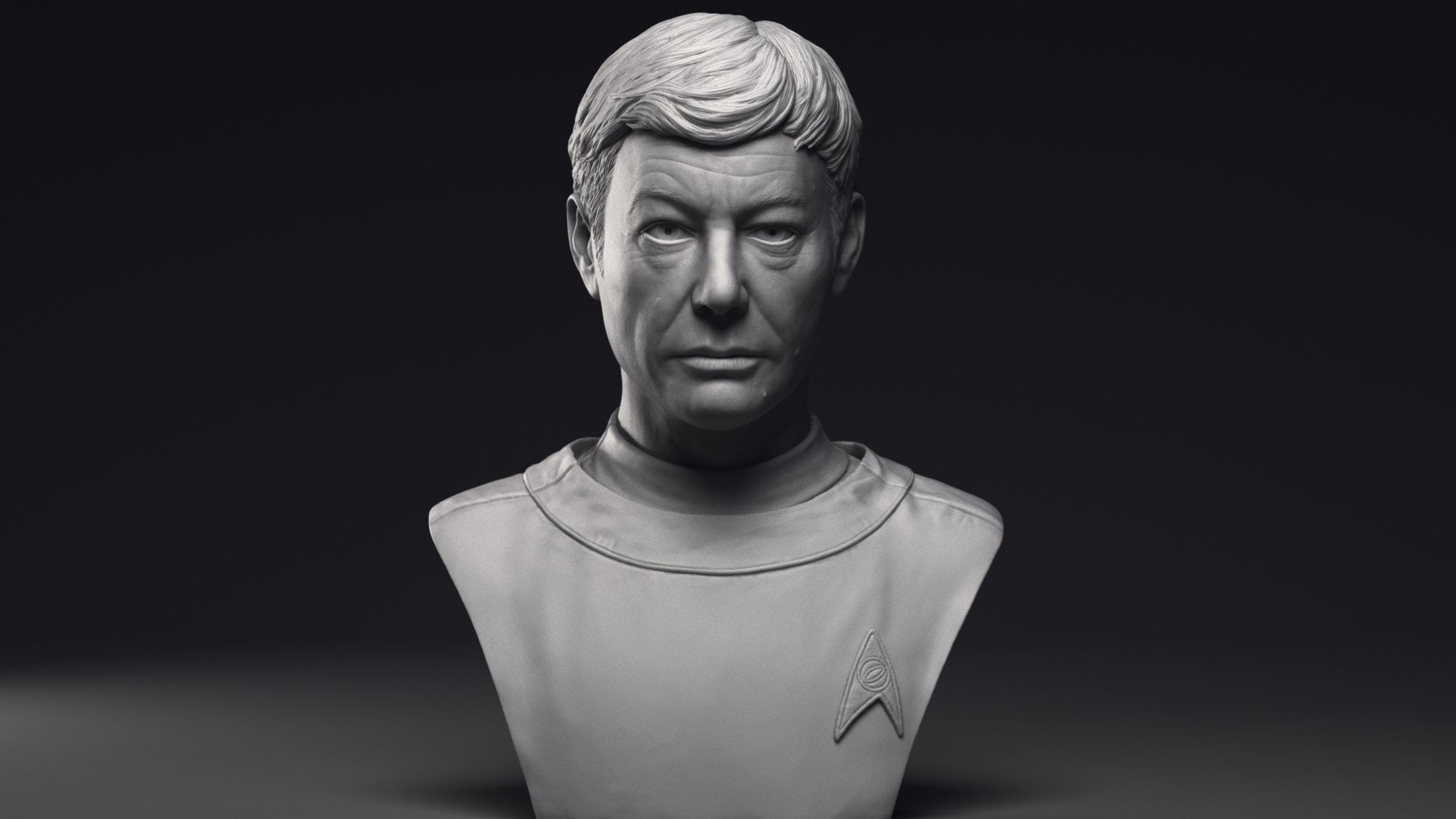 DeForest Kelley as Dr Leonard McCoy Bust Printable 3D Model 3D print model_14