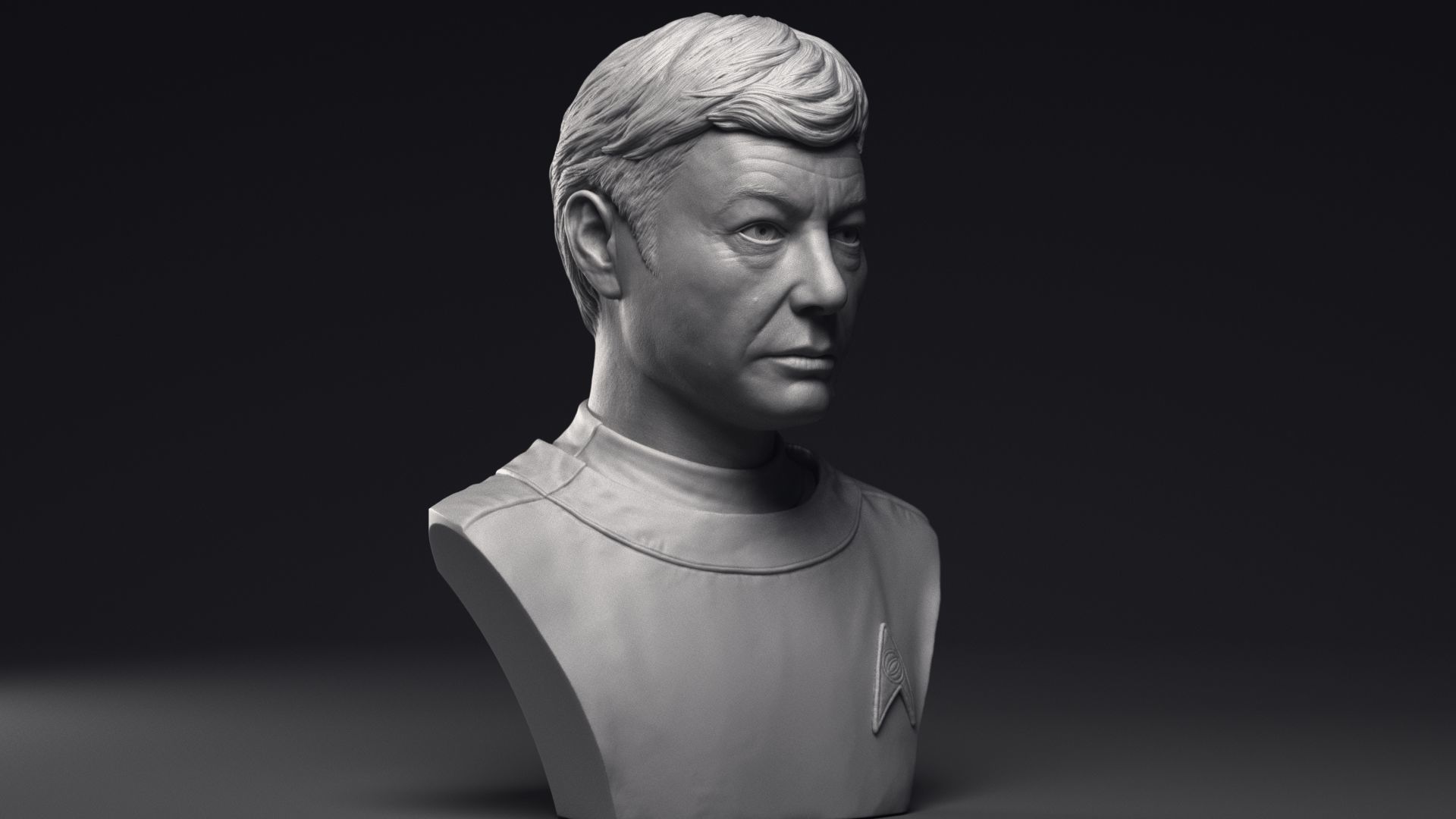 DeForest Kelley as Dr Leonard McCoy Bust Printable 3D Model 3D print model_27