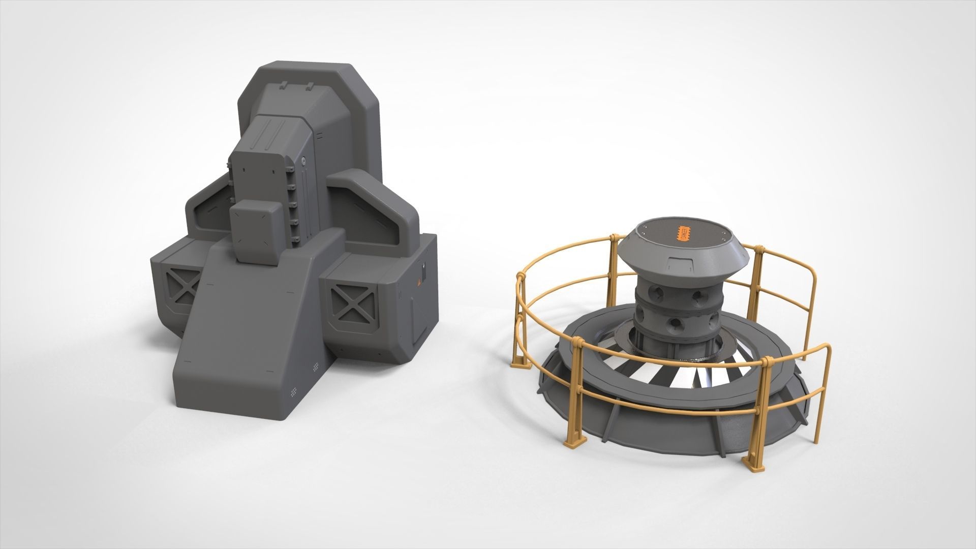 sci-fi Architecture kitbash 40 3D model_2