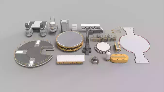 sci-fi Architecture kitbash 40 3D model