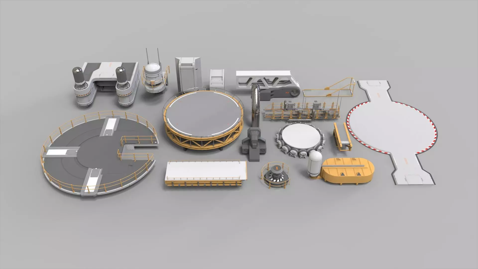 sci-fi Architecture kitbash 40 3D model_0