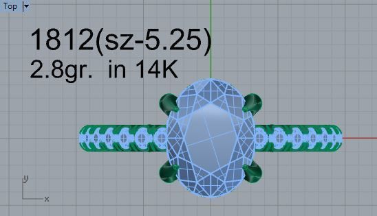 Crystal ring 1812 3D print model 3D print model_4