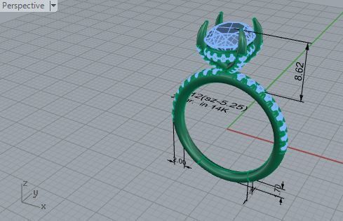 Crystal ring 1812 3D print model 3D print model_7