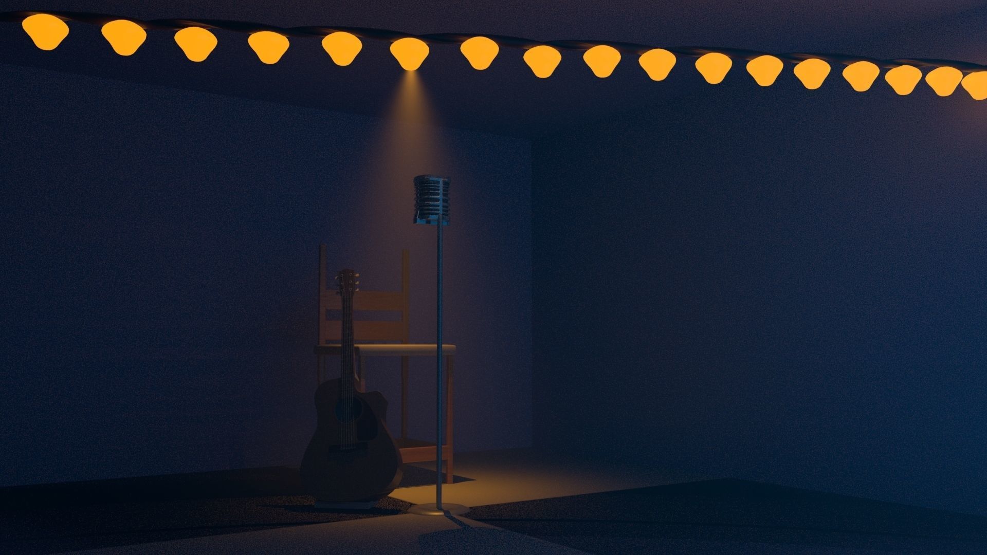 stand up comedy setup Free low-poly 3D model_1