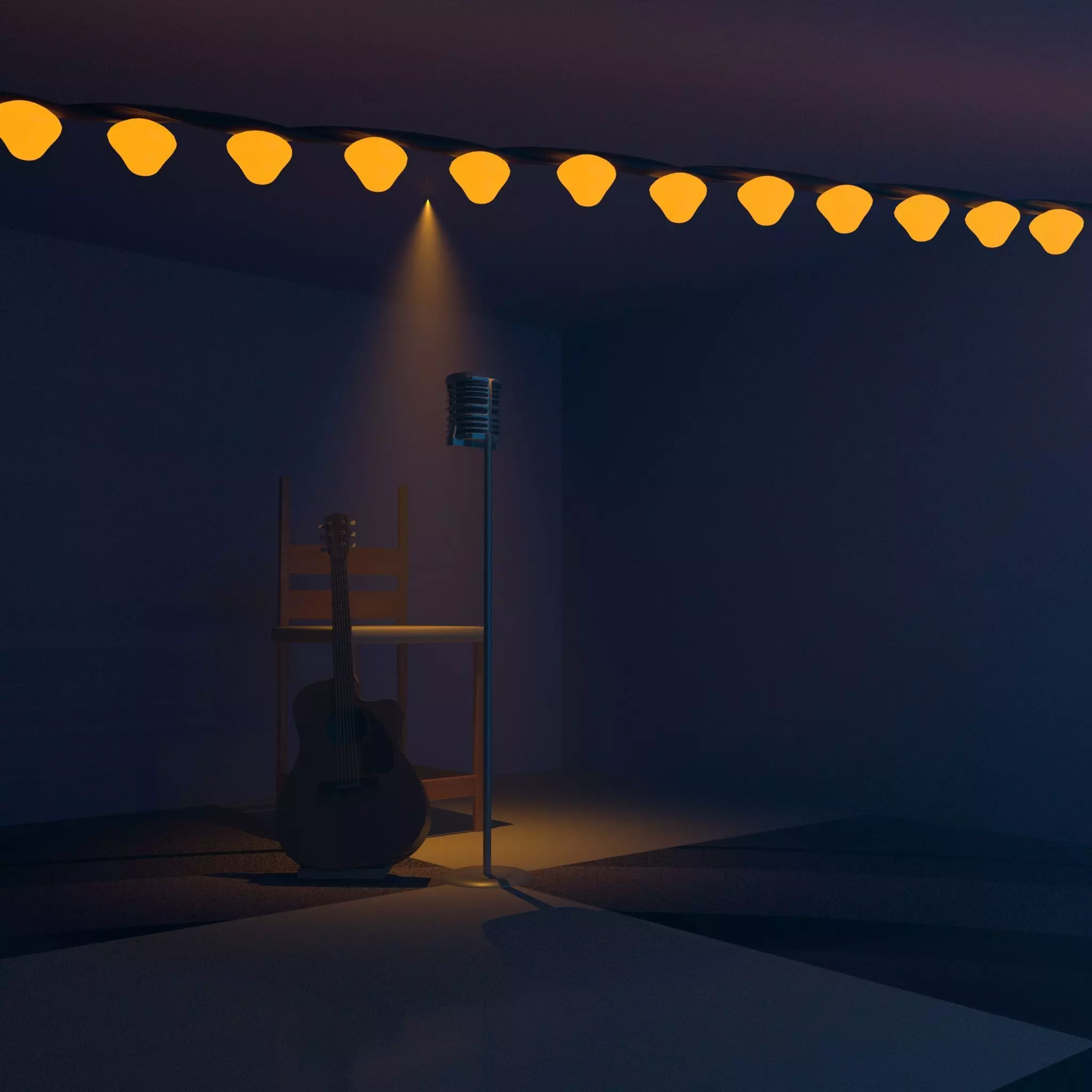 stand up comedy setup Free low-poly 3D model_0