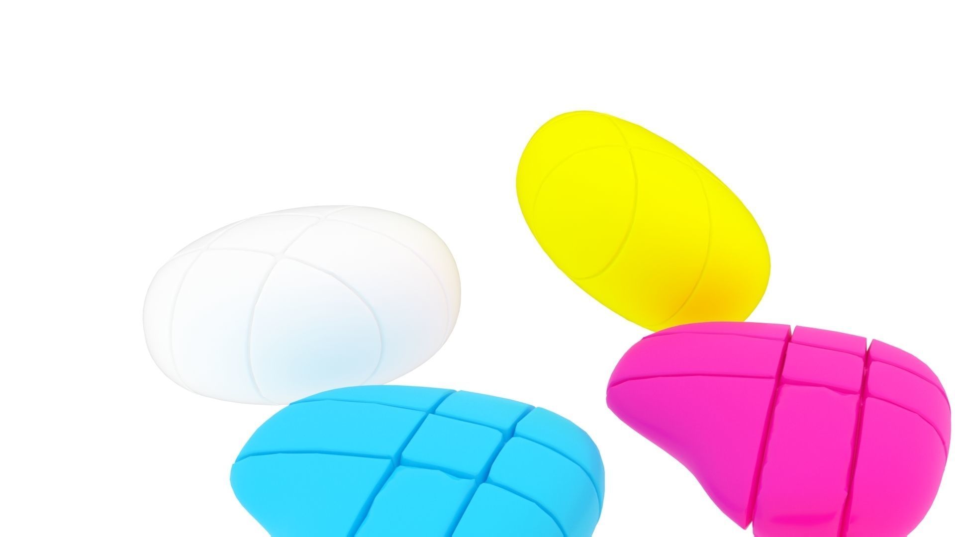 Heart Cubes and Morph Eggs Set 3D model_9