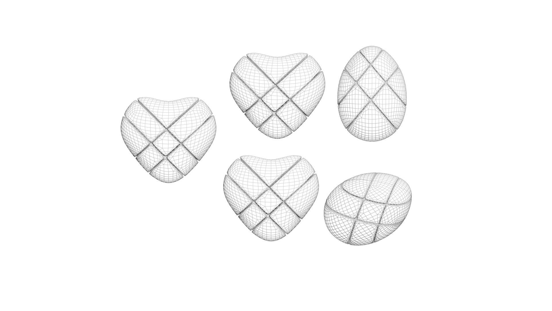 Heart Cubes and Morph Eggs Set 3D model_13