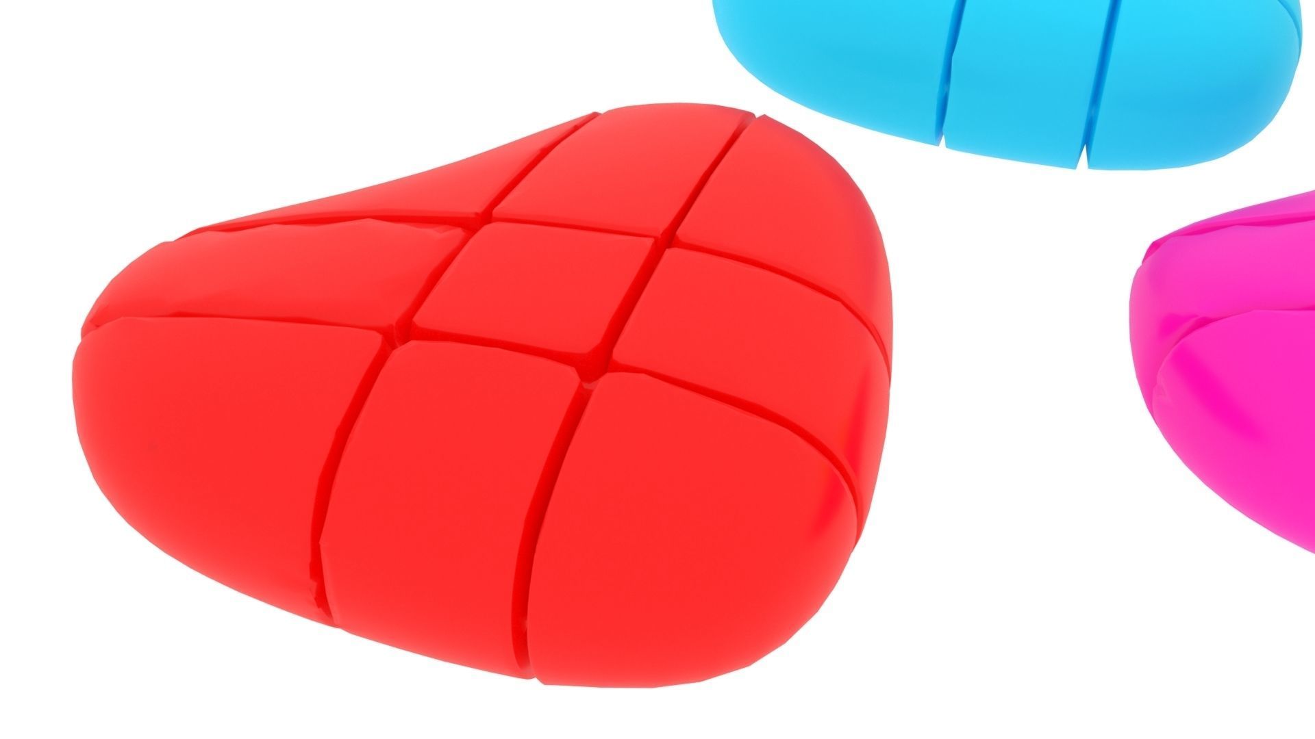Heart Cubes and Morph Eggs Set 3D model_5