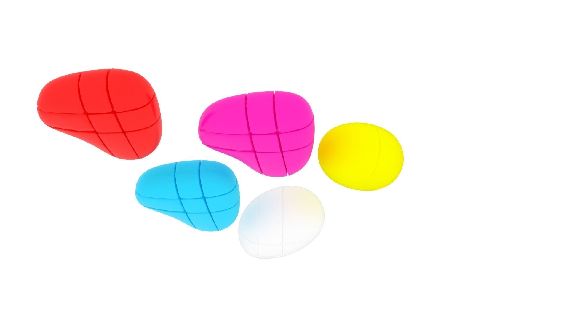 Heart Cubes and Morph Eggs Set 3D model_2