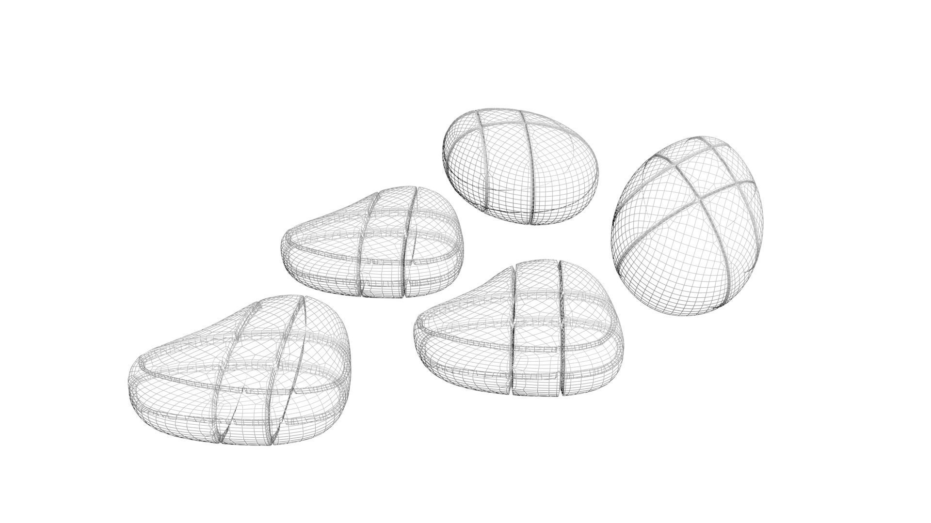 Heart Cubes and Morph Eggs Set 3D model_12