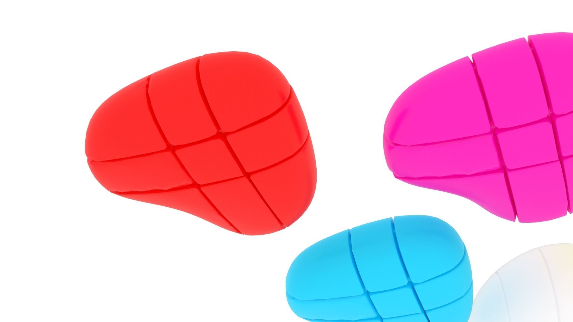 Heart Cubes and Morph Eggs Set 3D model_6