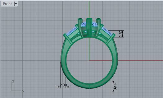 1- Stone Emerald Ring With Notched Band 1813 3D print model 3D print model_5