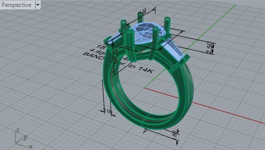 1- Stone Emerald Ring With Notched Band 1813 3D print model 3D print model_7