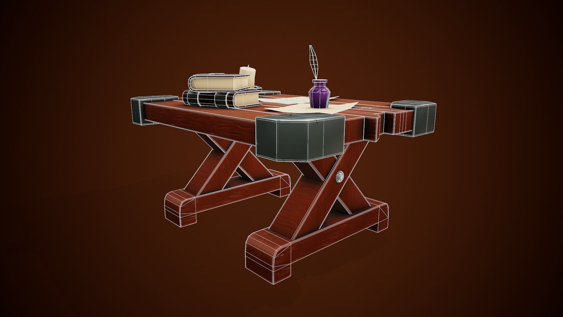 Stylized Table - Tutorial Included Low-poly 3D model_9