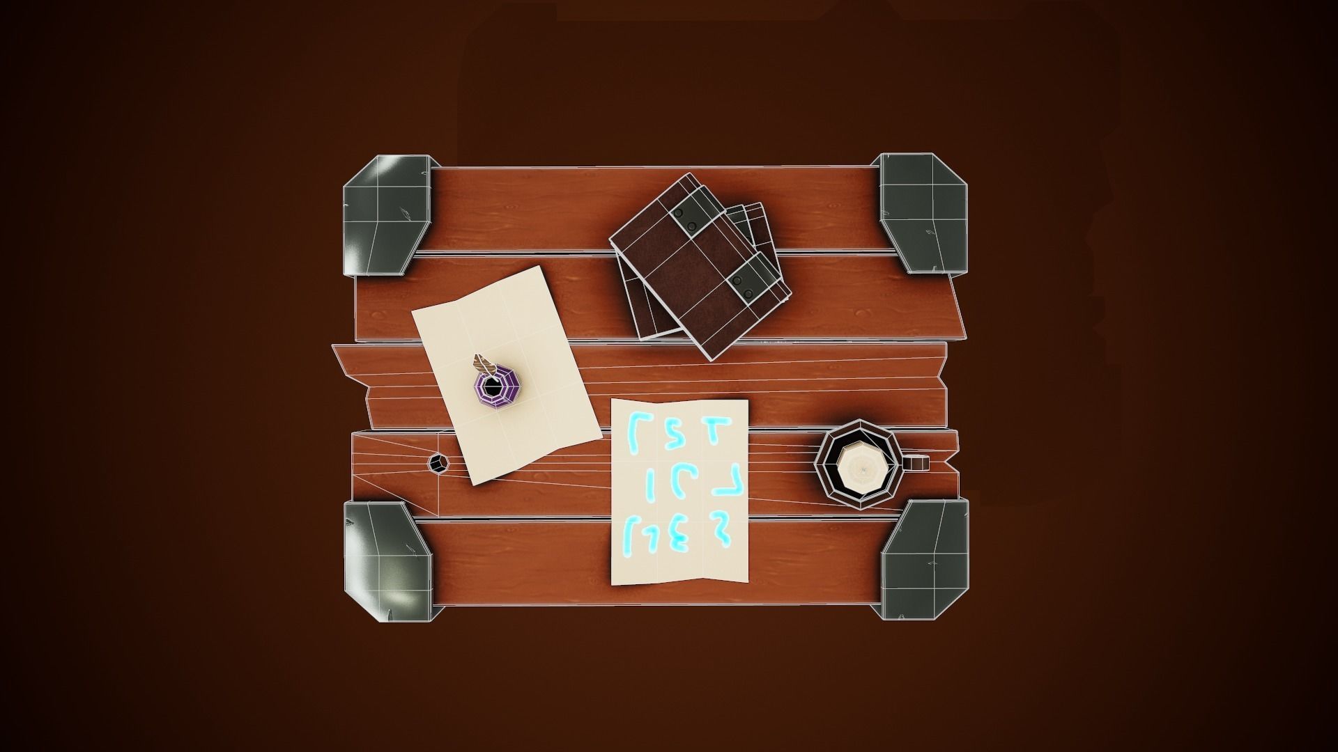 Stylized Table - Tutorial Included Low-poly 3D model_5