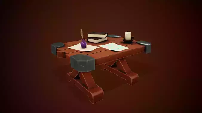 Stylized Table - Tutorial Included Low-poly 3D model Stylized Table - Tutorial Included Low-poly 3D model