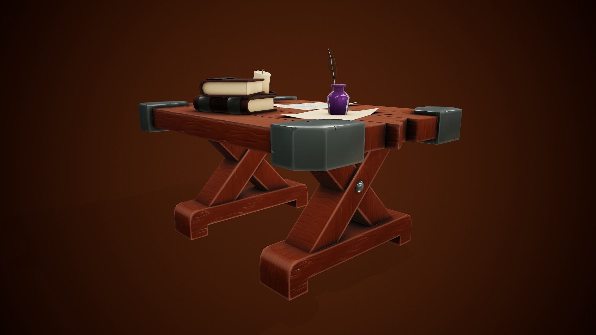 Stylized Table - Tutorial Included Low-poly 3D model_8