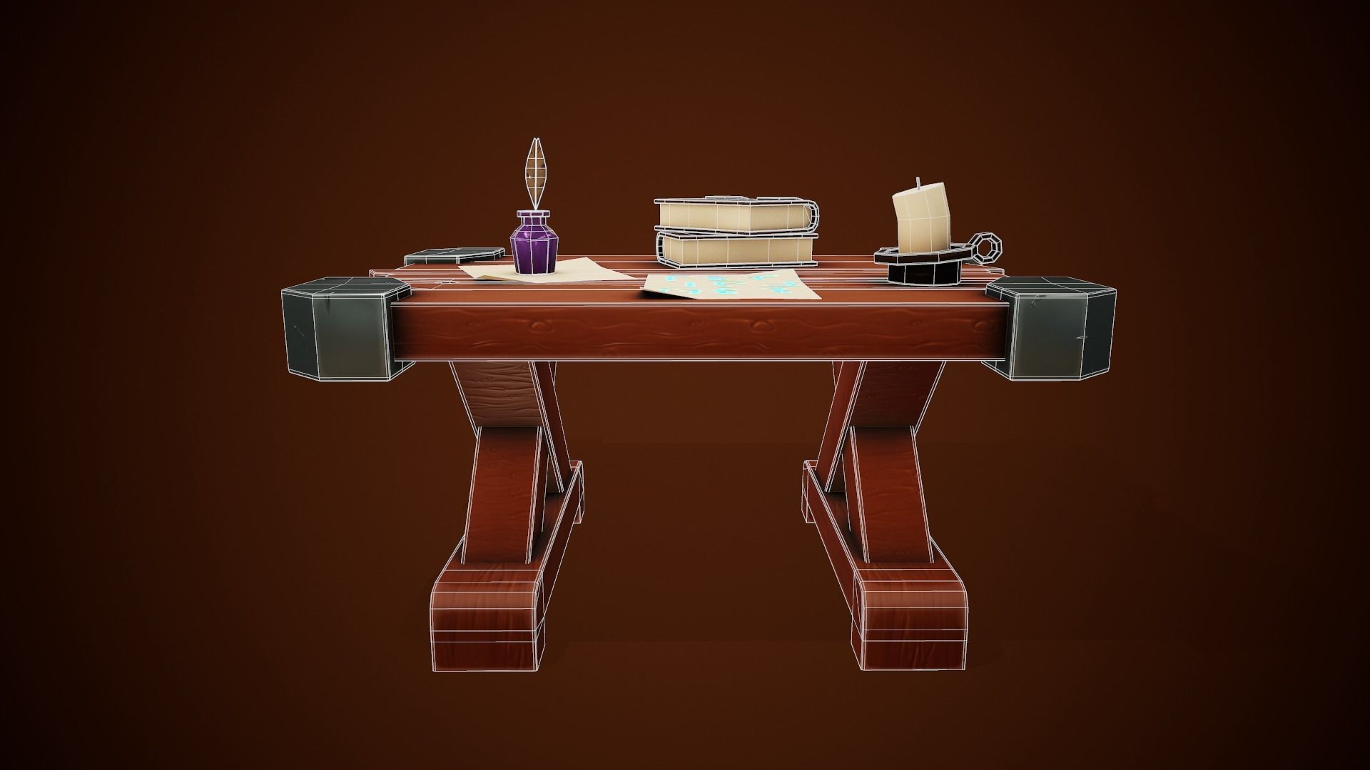 Stylized Table - Tutorial Included Low-poly 3D model_11