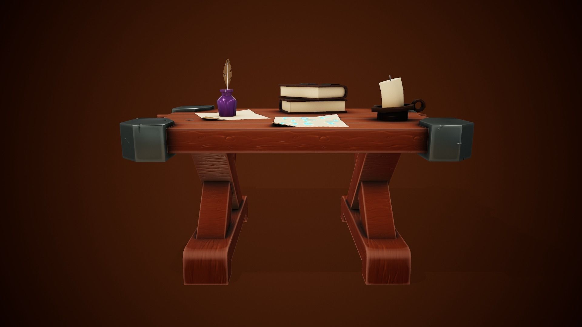 Stylized Table - Tutorial Included Low-poly 3D model_10