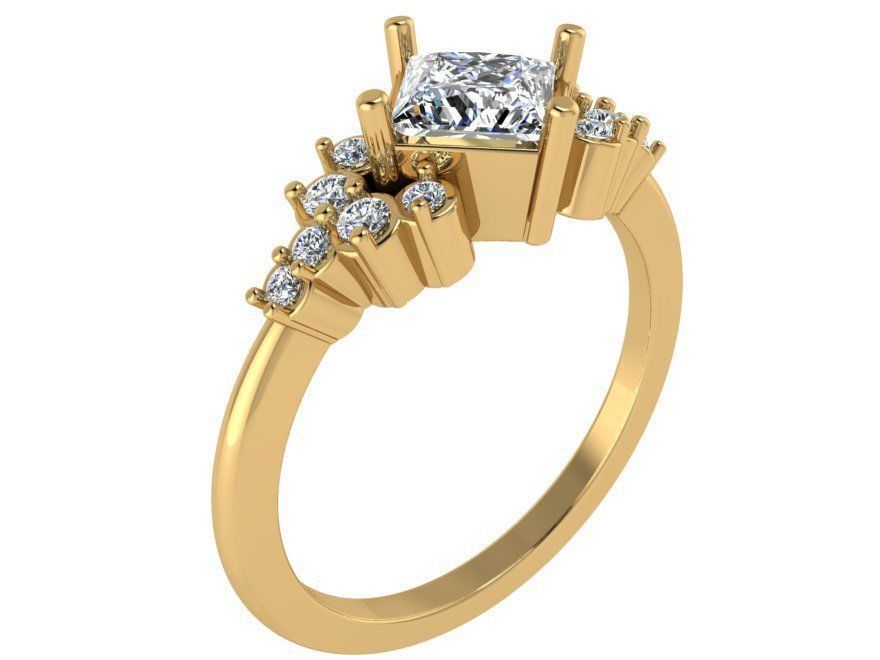 Peg Head Diamond Ring 1817 3D print model 3D print model_1